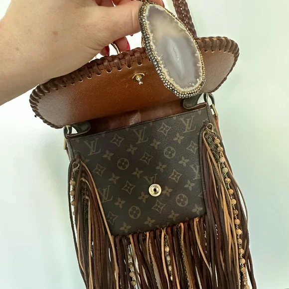 Vintage boho bag, World Traveler in dirty blonde - Picture 5 of 12